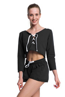 Sportovní krátká mikina fitness černá