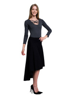 Dámské šněrované body s dlouhým rukávem graphite