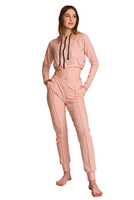 Dámská krátká mikina s velkou kapucí baby girl powder pink