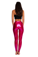 Dámské metalické třpytivé legíny s dlouhými nohavicemi a vysokým nártem pro FUKSY provedení