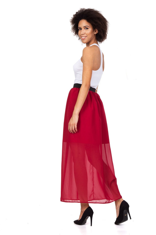 Šifonová sukně MAXI - vínová