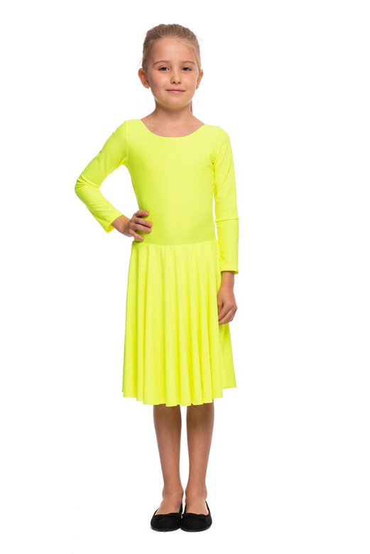 Turnajové taneční šaty pro dívky FIRST STEP yellow fluo