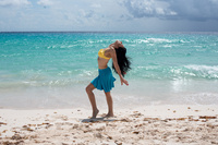 Rozšířená kruhová sukně - tyrkysová