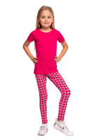 Dámské sportovní legíny se vzorem HEART fuchsiově šedé