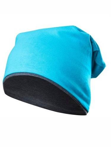 Dvouvrstvá čepice KRASNAL SMERFETKA tyrkysová + grafitová