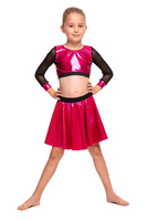 Dámský sportovní top pro dívky metallic shimmer s dlouhými rukávy mesh performance fuchsia