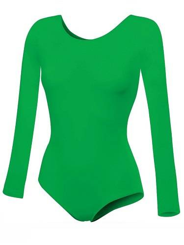 Gymnastické body s dlouhým rukávem B100D zelené