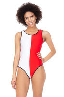 Jednodílné plavky WHITE - RED
