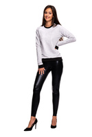 Dámské lesklé legíny s vysokým pasem BLACK