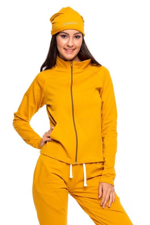 Dámská pánská dětská mikina čepice rennWEAR - hořčicová