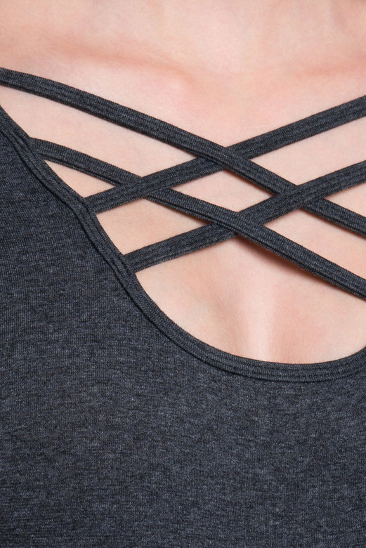 Dámské šněrované body s dlouhým rukávem graphite