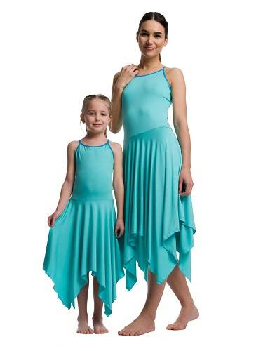 Čtvercové šaty - tyrkysové