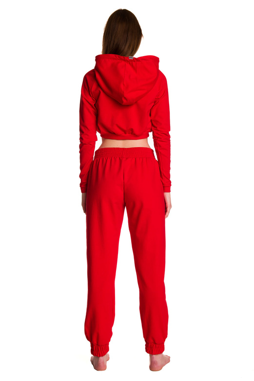 Dámská krátká mikina s velkou kapucí baby girl červená