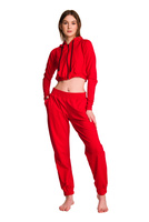 Dámská krátká mikina s velkou kapucí baby girl červená