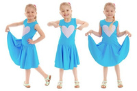 Báječné rozšířené šaty pro dívky s motivem HEART tyrkysové barvy