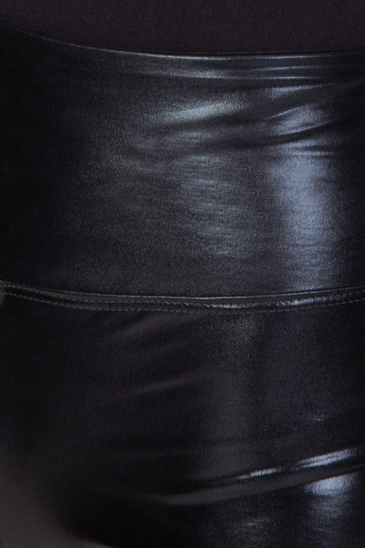 Dámské lesklé legíny s vysokým pasem BLACK