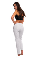 Dlouhé rovné tepláky melanžově šedé