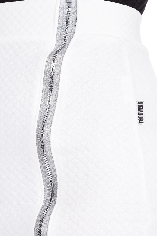 Prošívaná spodní sukně s ozdobným zipem bílá