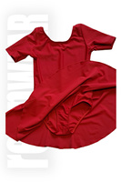 Body s krátkou sukní z lycry růžové