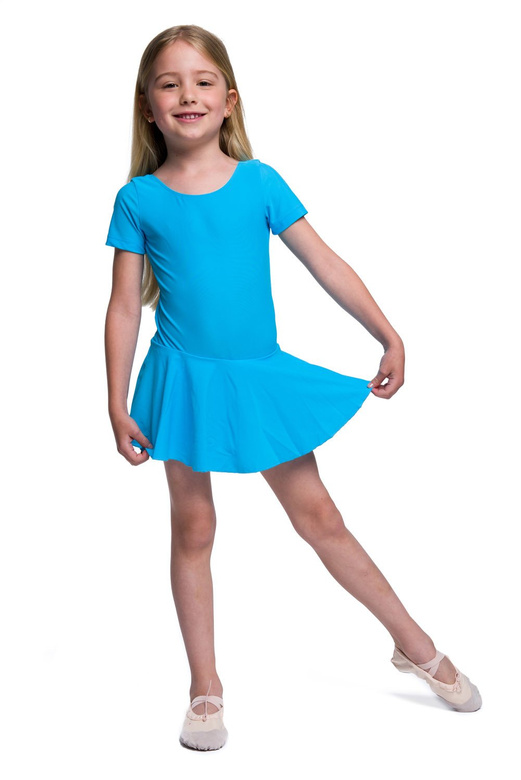 Body s krátkou sukní lycra tyrkysová