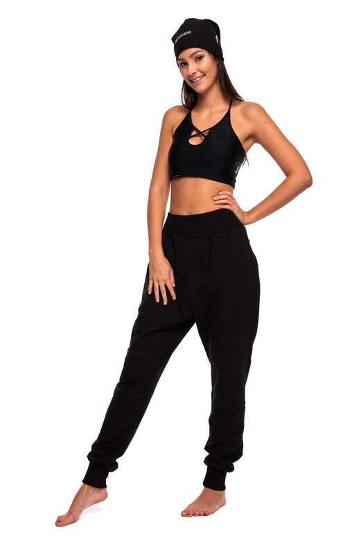 Dámské tepláky pánské dětské tepláky s nízkým sedem černé