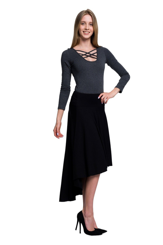 Dámské šněrované body s dlouhým rukávem graphite