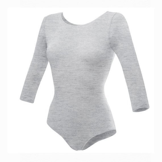 Gymnastické tréninkové body s 3/4 rukávy B10034 melange-grey