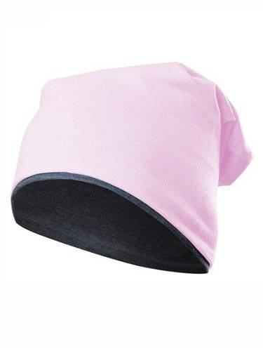 Dvouvrstvá čepice KRASNAL SMERFETKA růžová + grafitová