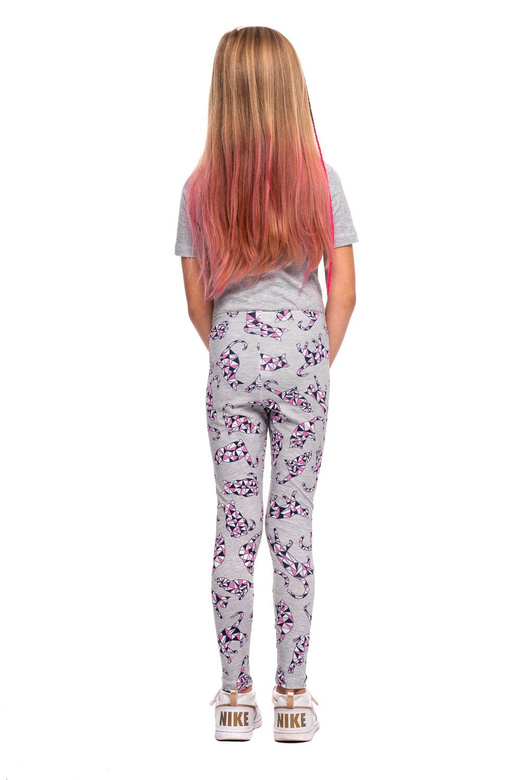 Dámské sportovní legíny se vzorem GEOMETRY COTS šedé