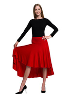 Asymetrická kruhová sukně - červená