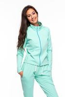 Mikina se stojáčkem, zipem a kapsami mátová