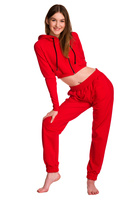 Dámská krátká mikina s velkou kapucí baby girl červená