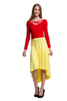 Dámské šněrované body s dlouhým rukávem červené barvy