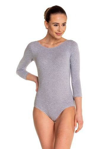 Gymnastické tréninkové body s 3/4 rukávy B10034 melange-grey