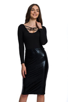 Sukně z ekokůže černá