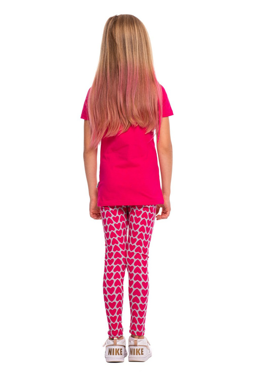 Dámské sportovní legíny se vzorem HEART fuchsiově šedé