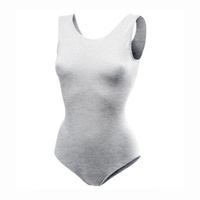 Gymnastické body bez rukávů B100B melange-grey