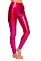 Dámské metalické třpytivé legíny s dlouhými nohavicemi a vysokým nártem pro FUKSY provedení