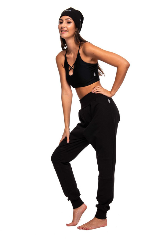 Dámské tepláky pánské dětské tepláky s nízkým sedem černé