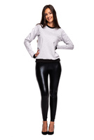 Dámská šedá sportovní mikina s dlouhým rukávem a výšivkou na předloktí šedá