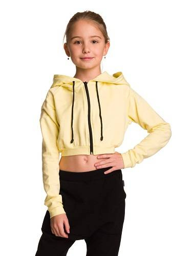 Dámská krátká mikina s velkou kapucí baby girl lemon