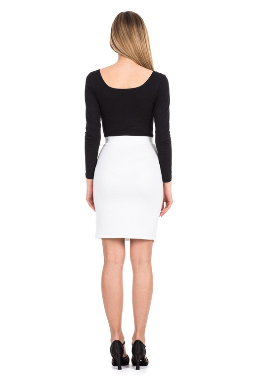 Prošívaná spodní sukně s ozdobným zipem bílá