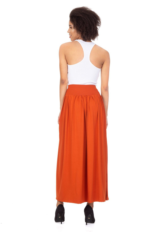 MAXI viskózová sukně - rezavá