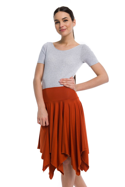 Gymnastické body s krátkým rukávem B100K melange-grey