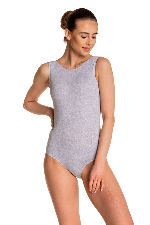 Gymnastické body bez rukávů B100B melange-grey