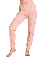 Dámské tepláky s okrajem pudrově růžové